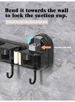 Ssovi Suction Cup Multifunctional Storage Rack For Home Kitchen Bathroom Toilet Row Suction Cup Mop Clip Without Punching.  - Image 3