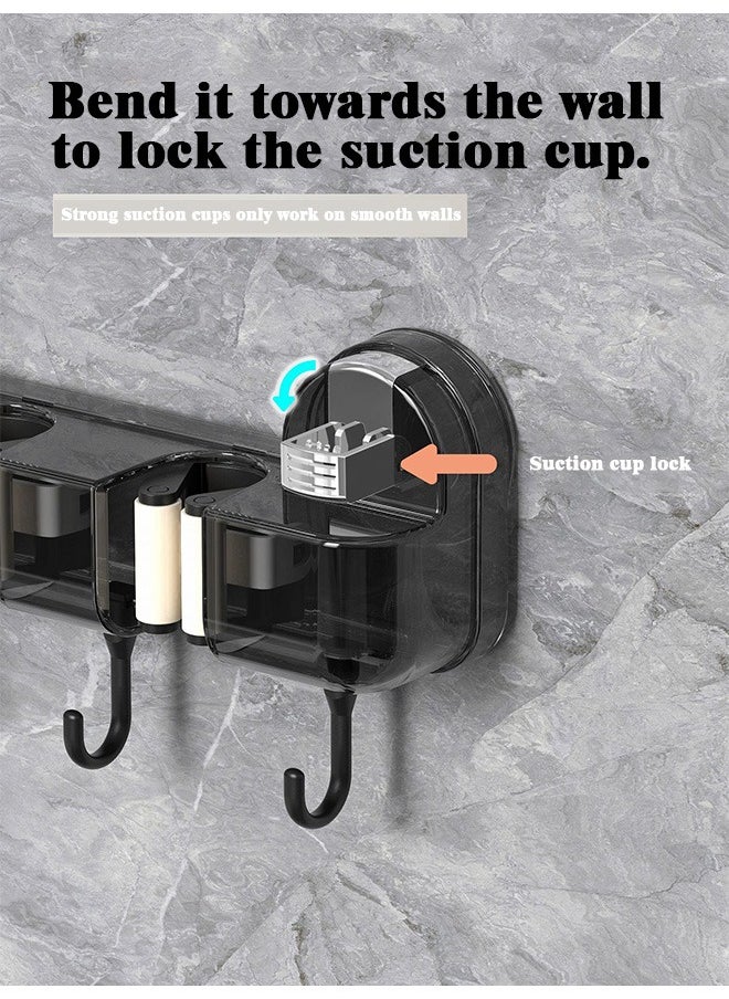 Ssovi Suction Cup Multifunctional Storage Rack For Home Kitchen Bathroom Toilet Row Suction Cup Mop Clip Without Punching.  - Image 3