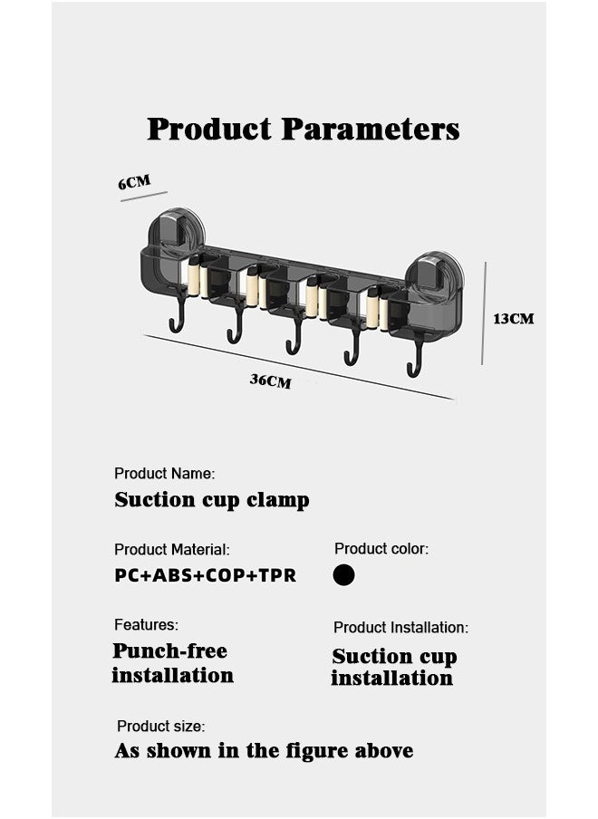 Suction Cup Multifunctional Storage Rack For Home Kitchen Bathroom Toilet Row Suction Cup Mop Clip Without Punching. - pzsku/Z73917D56E7F71D4D8AB3Z/45/_/1727536324/d0484520-4e07-4ea4-b9af-fc32a6379c7c