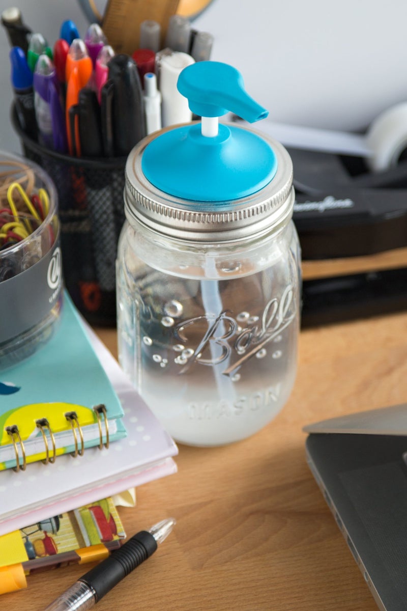 Jarware Soap Pump Lid for Regular Mouth Mason Jars, Blue - Image 5
