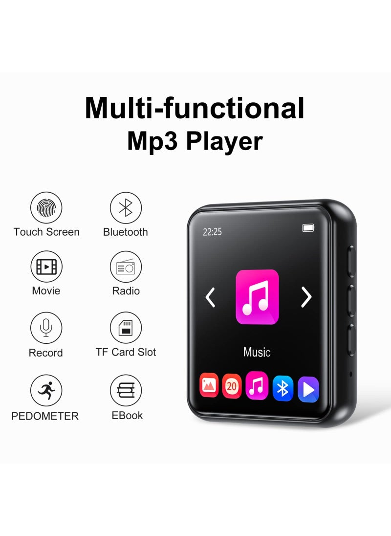 JOLIKE 64GB MP3 Player Bluetooth 5.3 Touch Screen Music Player Portable mp3 Player with Speakers high Fidelity Lossless Sound Quality mp3 FM Radio Recording e-Book MP3 Player Support (128GB)  - Image 2