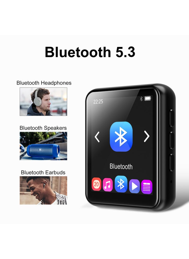 JOLIKE 64GB MP3 Player Bluetooth 5.3 Touch Screen Music Player Portable mp3 Player with Speakers high Fidelity Lossless Sound Quality mp3 FM Radio Recording e-Book MP3 Player Support (128GB)  - Image 3