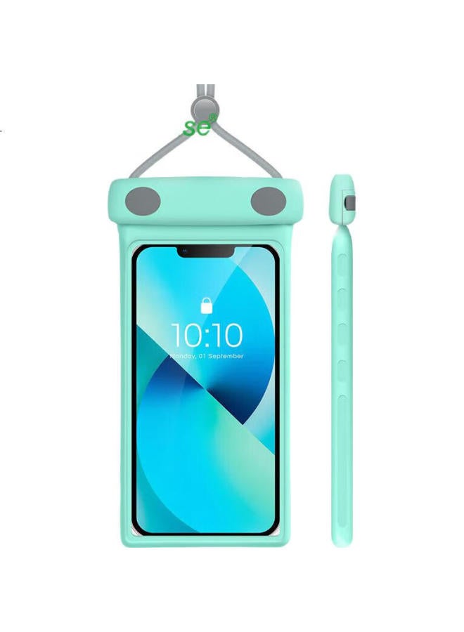 Wellhouse Waterproof Phone Case, Touchscreen 3D Waterproof Cover, Soft Rubber Bag, Swimming Hot Spring Photography Diving Case, Duke Style, Mint Green - Image 2