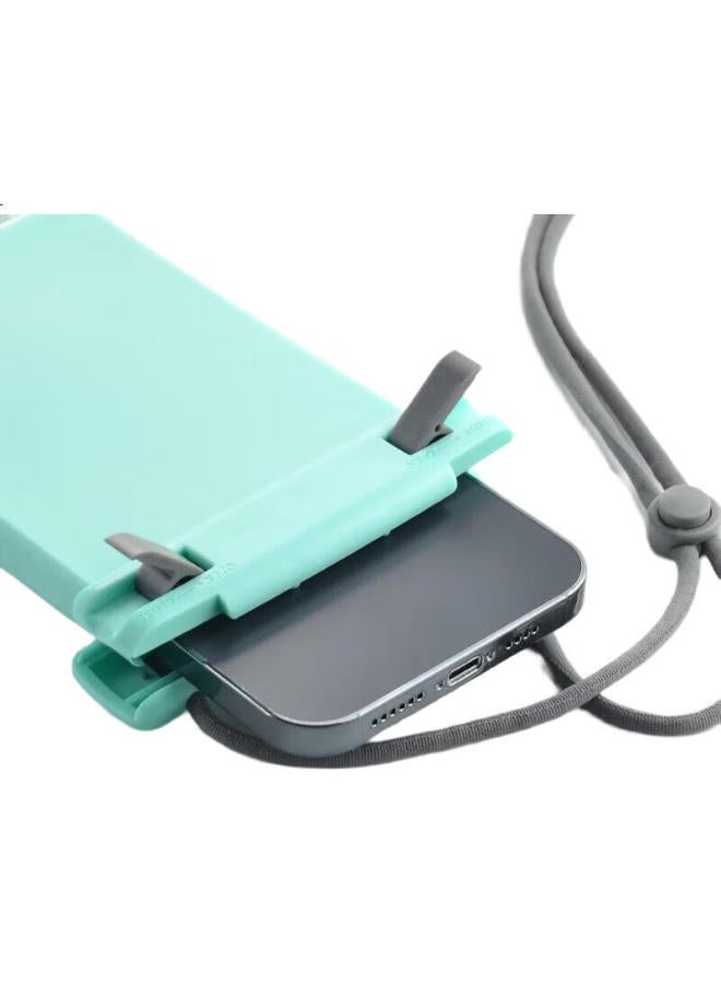 Wellhouse Waterproof Phone Case, Touchscreen 3D Waterproof Cover, Soft Rubber Bag, Swimming Hot Spring Photography Diving Case, Duke Style, Mint Green - Image 1