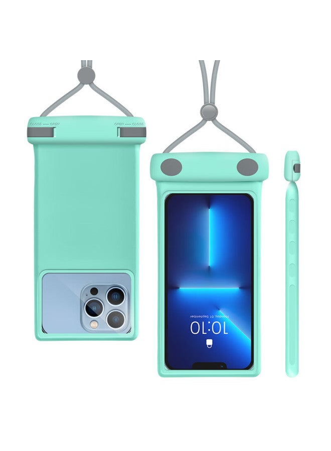 Wellhouse Waterproof Phone Case, Touchscreen 3d Waterproof Cover, Soft Rubber Bag, Swimming Hot Spring Photography Diving Case, Duke Style, Mint Green - Image 5