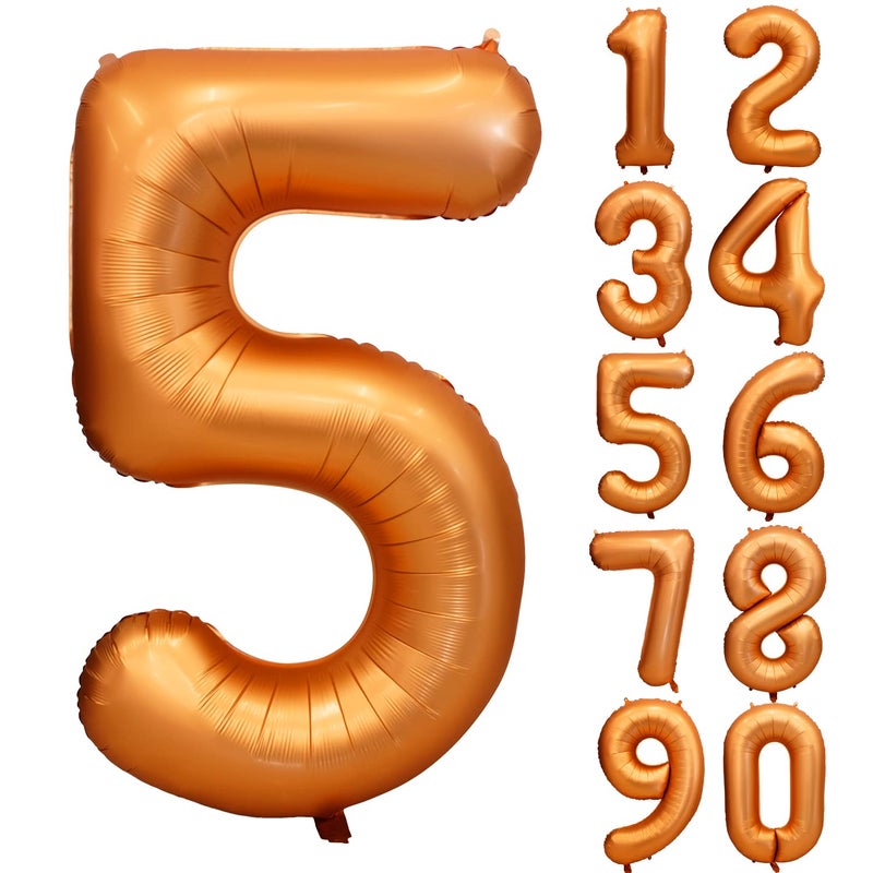 Yeodong 40 inch Orange Number Balloon Giant Foil Helium Balloons for 5th Birthday Party Decorations - Image 3