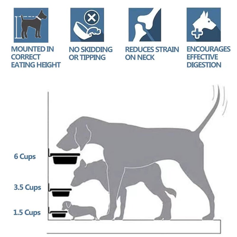 FOYO Elevated Cat Bowls, Raised Cat Food and Water Bowls,Wall Mounted Pet Comfort Feeding Bowls - Image 3