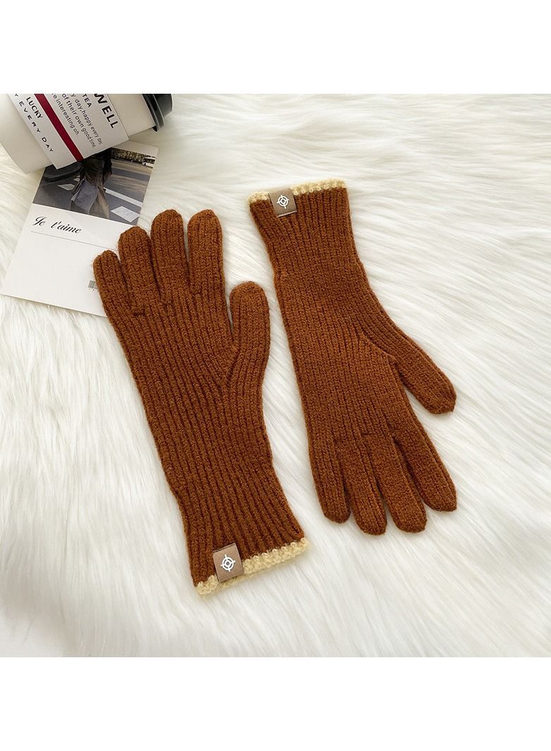 Loquat Solid Knit Gloves 
