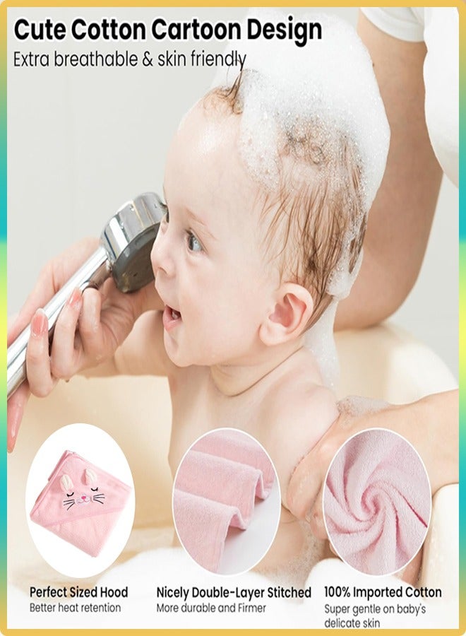 Baby Hooded Towel,Baby Bath Towels,Ultra Soft Thick Cotton Bath Towel for Newborn, Large and Absorbent Toddler Towels for Baby Boy Girl-100% Cotton for Newborns, Infants, Toddlers - Large 32x32Inch Size - Image 3