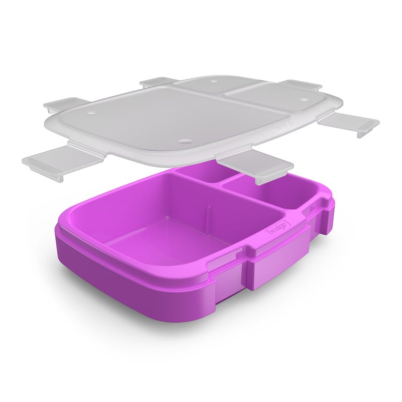 Bentgo Fresh Tray (Purple) with Transparent Cover - Reusable, BPA-Free, 4-Compartment Meal Prep Container with Built-In Portion Control for Healthy At-Home Meals and On-the-Go Lunches - Image 2