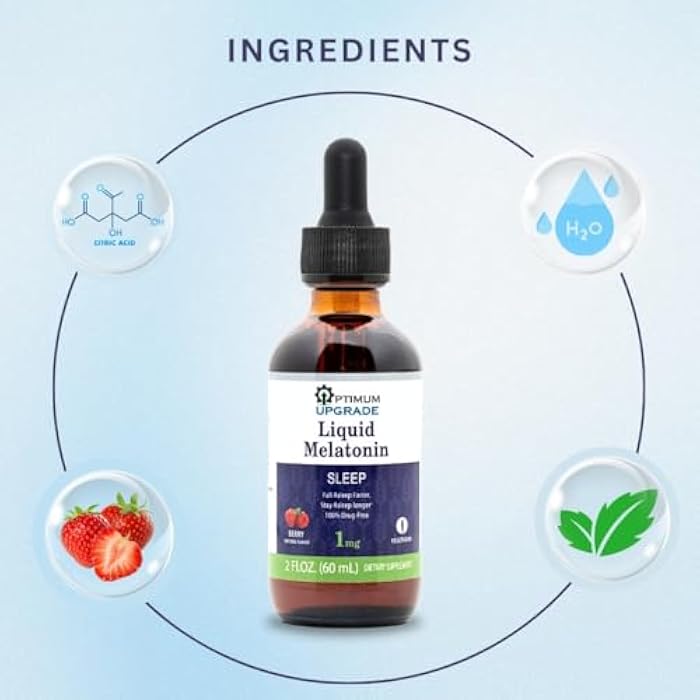 Shred Pak OU Melatonin Liquid Sleep Aid 1mg | 2 fl oz (60 mL) | Berry Natural Flavor | Drug-Free, Vegetarian Supplement for Adults | Fall Asleep Faster, Stay Asleep Longer - Image 3