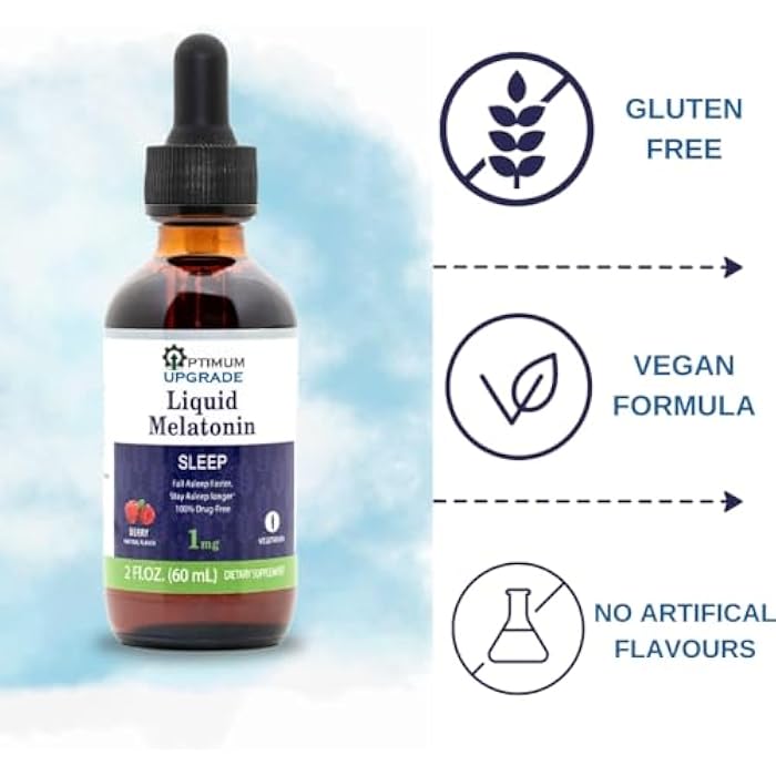 Shred Pak OU Melatonin Liquid Sleep Aid 1mg | 2 fl oz (60 mL) | Berry Natural Flavor | Drug-Free, Vegetarian Supplement for Adults | Fall Asleep Faster, Stay Asleep Longer - Image 2