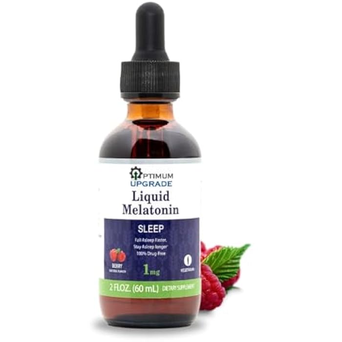 Shred Pak OU Melatonin Liquid Sleep Aid 1mg | 2 fl oz (60 mL) | Berry Natural Flavor | Drug-Free, Vegetarian Supplement for Adults | Fall Asleep Faster, Stay Asleep Longer - Image 1