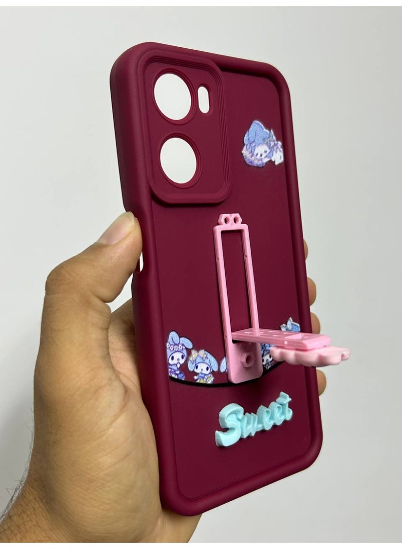 جراب خلفي بتصميم كرتوني جديد عليه كلمه Sweet متوافق مع هاتف Oppo A57 - A77 - A77S - Image 3