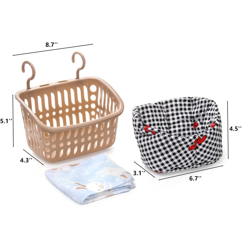 DEAYOU 2 Pack Rat Hammock for Cage, Chew Proof Small Animal Hanging Basket Bed with Hooks, Chinchilla Hideout Ferret Cage Accessories for Guinea Pig, Hamster, Sugar Glider, Hedgehog - Image 2