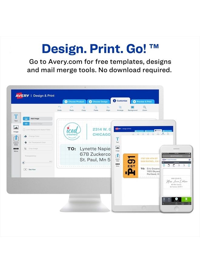 Avery Waterproof Printable Shipping Labels with Sure Feed, 5.5" x 8.5", White, 100 Blank Mailing Labels (5526) - Image 5