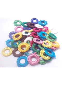 AAASAH AAASAH Small Mirror Frames Mirrors for Embroidery WorksUsed in CHURIDHARBlousesDHUPPATTASIZE8mm Inner17cm Outer Pack of 50 Pcs Frame 50 Mirror Color Multicolor  - Image 3