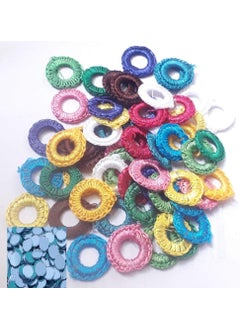 AAASAH AAASAH Small Mirror Frames Mirrors for Embroidery WorksUsed in CHURIDHARBlousesDHUPPATTASIZE8mm Inner17cm Outer Pack of 50 Pcs Frame 50 Mirror Color Multicolor  - Image 1