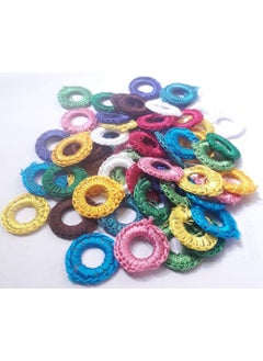 AAASAH AAASAH Small Mirror Frames Mirrors for Embroidery WorksUsed in CHURIDHARBlousesDHUPPATTASIZE8mm Inner17cm Outer Pack of 50 Pcs Frame 50 Mirror Color Multicolor  - Image 2