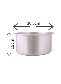 Ayda Aluminium Cooking Pot Heavy Guage Tope with Lid Silver 19  - Image 3