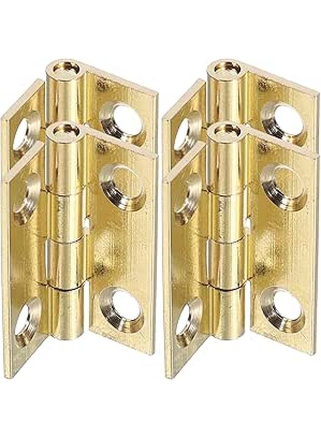 1 Inch Solid Brass Folding Cabinet Door Hinges 4Pcs Vintage Kitchen Cupboard Hardware Replacement - Image 1