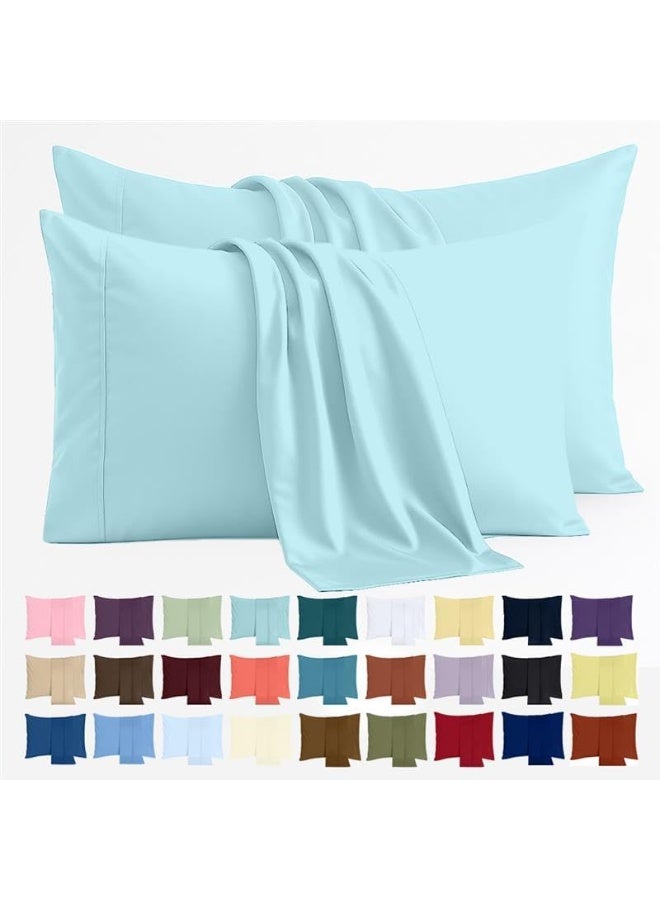 Utopia Bedding Queen Pillow Cases - 4 Pack - Envelope Closure - Soft Brushed Microfiber Fabric - Shrinkage and Fade Resistant Pillow Covers Queen Size 20 X 30 Inches (Queen, Spa Blue) - Image 1