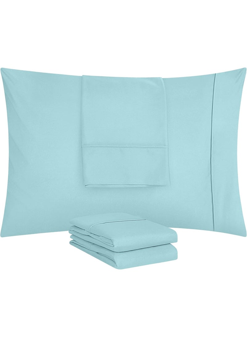Utopia Bedding Queen Pillow Cases - 4 Pack - Envelope Closure - Soft Brushed Microfiber Fabric - Shrinkage and Fade Resistant Pillow Covers Queen Size 20 X 30 Inches (Queen, Spa Blue) - Image 2