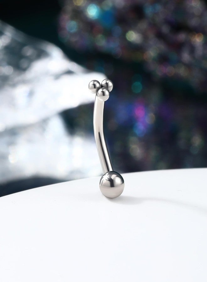 COCHARM G23 Titanium 16g Triple Ball Rook Earrings for Women Man Surgical Steel Rook Piercing Jewelry 16g Stainless Steel Eyebrow Jewelry 8mm Internally Threaded Eyebrow Ring - Image 5