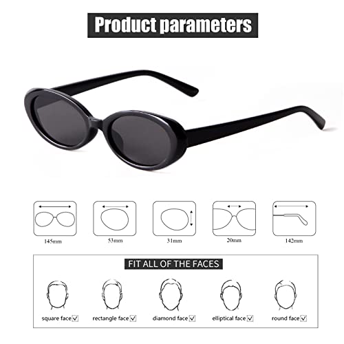 JUDOO Tiny Small 90s Oval Sunglasses for Women Men Retro Tinted Glasses - Image 4