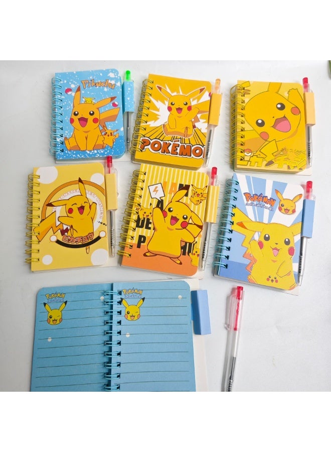 Generic 6 cartoon Pikachu circle book with ballpoint pen student mini portable notepad notepad stationery book  - Image 3