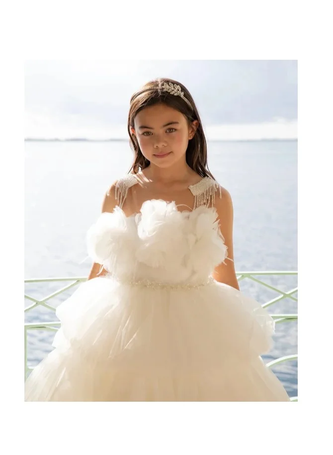 VIA BAMBINO Tiered Tulle Dress
