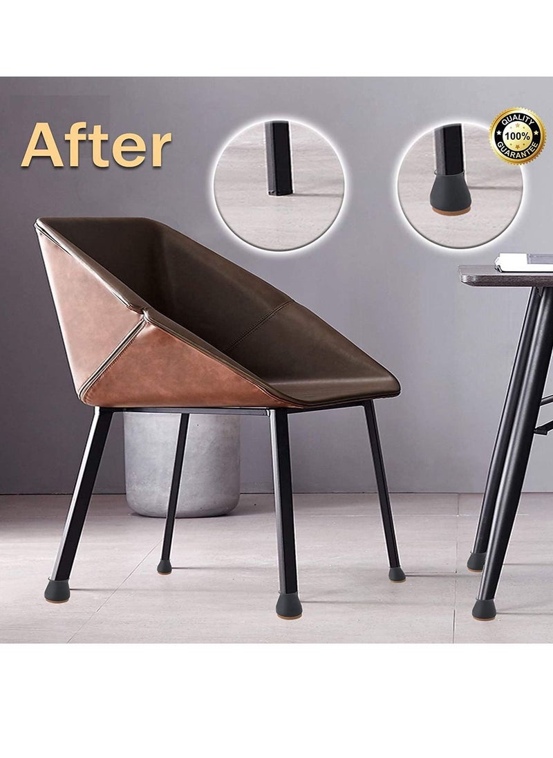 Excefore Silicone Chair Legs Floor Protectors Cover, Furniture Silicon Protection Cover with Felt Pad FIT 0.7 inch to 1.1 inch, Bottom Chair Pads for Round Furniture Table Feet Black, 24Pcs  - Image 5