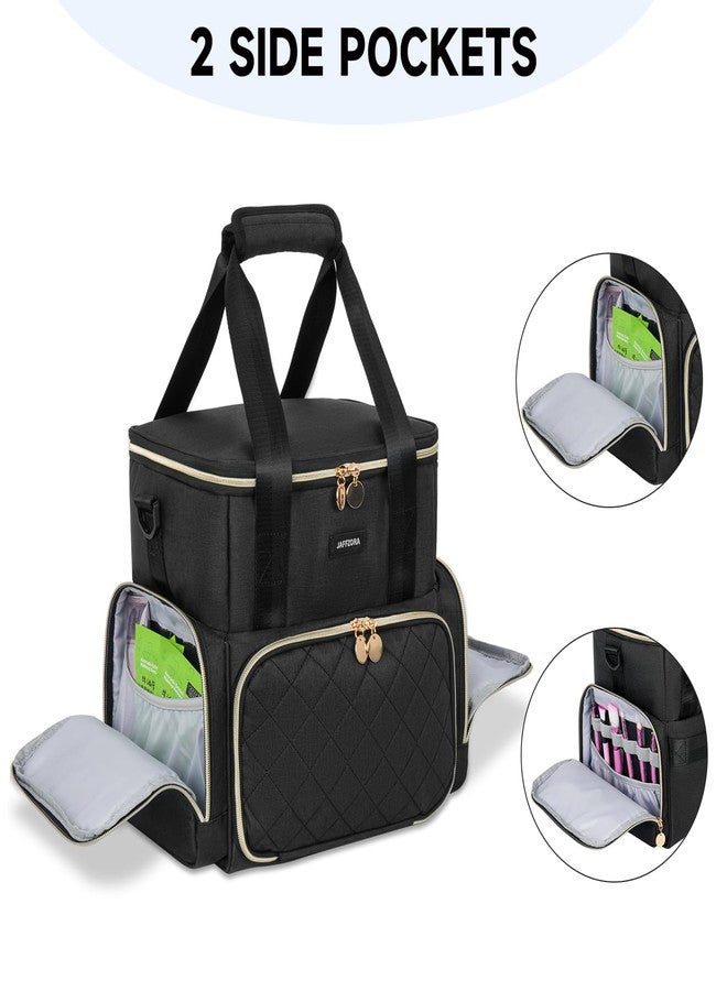 Jaffzora Extra Large Makeup Bag with 3 Removable Cases, Double Layers Travel Cosmetic Storage Organizer Bag with Detachable Dividers, Black - Image 4