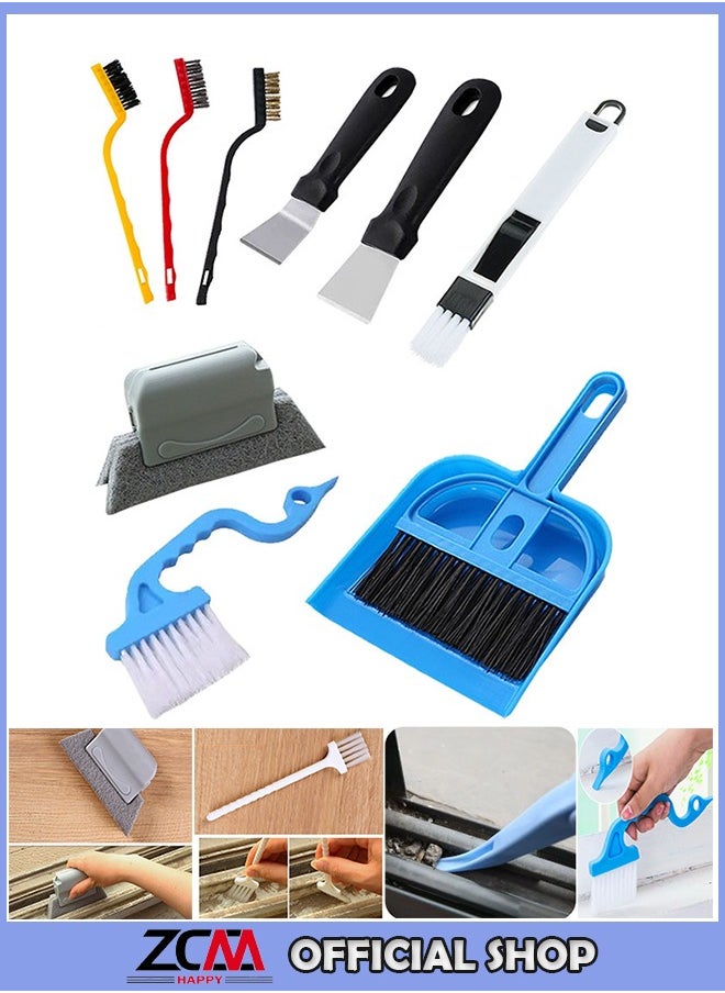ZCM-HAPPY 10 Pieces Multifunctional Kitchen Cleaning Brush Set for Crevices and Windows  - Image 1