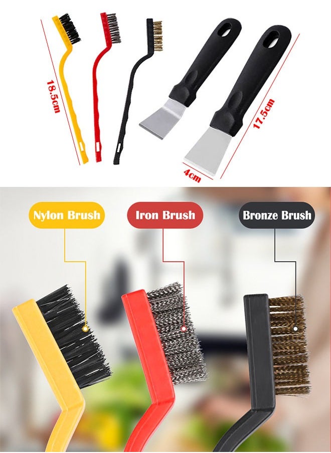 ZCM-HAPPY 10 Pieces Multifunctional Kitchen Cleaning Brush Set for Crevices and Windows  - Image 3