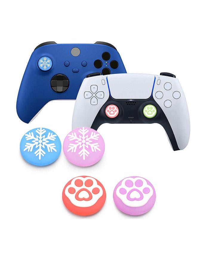 Colorskin - 4Pcs Glow Joystick Cap - PS4/PS5/XBOX Series Controller Luminous Protective Cap - Silicone Cap - PS5 Controller Rocker Cap Thumb Stick Analog Joystick Covers Thumbstick Free From Dust and Scratches - Image 1