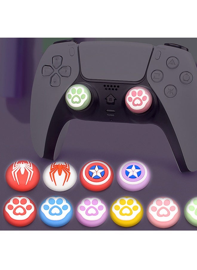 Colorskin - 4Pcs Glow Joystick Cap - PS4/PS5/XBOX Series Controller Luminous Protective Cap - Silicone Cap - PS5 Controller Rocker Cap Thumb Stick Analog Joystick Covers Thumbstick Free From Dust and Scratches - Image 1