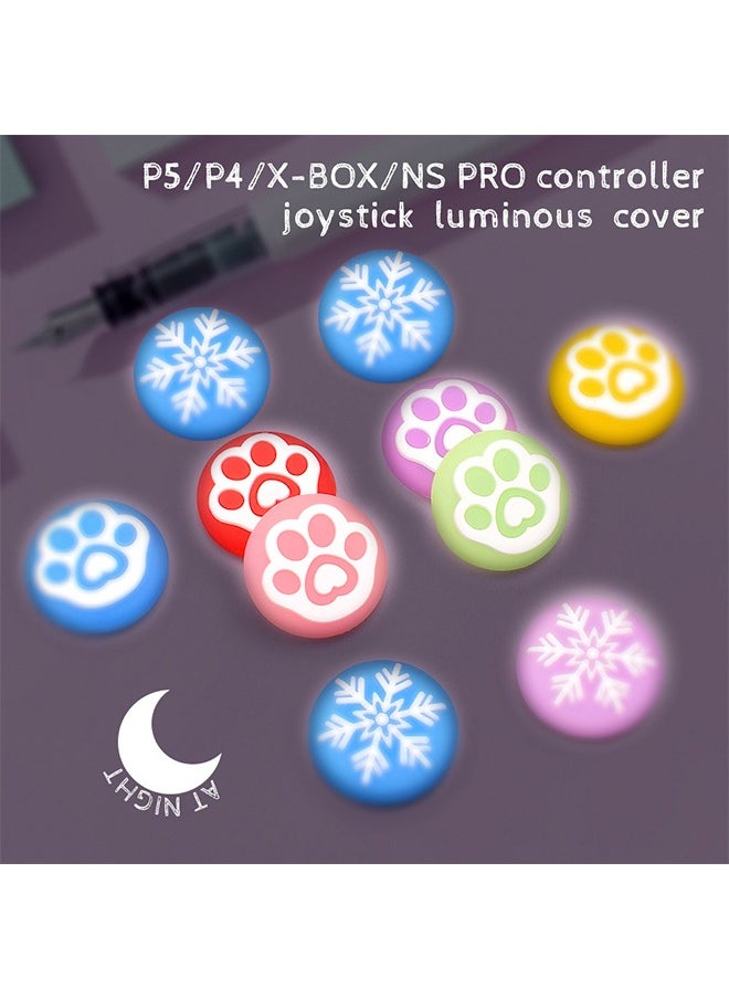 Colorskin - 4Pcs Glow Joystick Cap - PS4/PS5/XBOX Series Controller Luminous Protective Cap - Silicone Cap - PS5 Controller Rocker Cap Thumb Stick Analog Joystick Covers Thumbstick Free From Dust and Scratches - Image 1