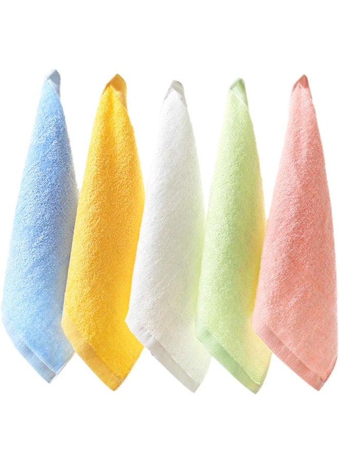 Tosnail 20 Pack 10" x 10" Ultra Soft Bamboo Fiber Baby Bath Washcloths and Towels - Assorted 5 Colors - Image 1