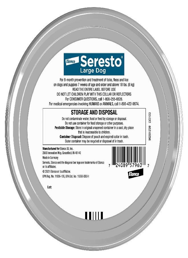 seresto Seresto Large Dog Vet-Recommended Flea & Tick Treatment & Prevention Collar for Dogs Over 18 lbs. | 8 Months  - Image 2