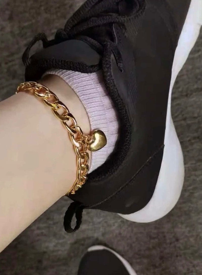 إيكوال خلخال نسائي انيق مصنوع من الاستانلس ستيل مطلي باللون الذهبي - Image 4