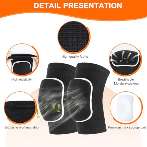 HISFFOG Volleyball Knee Pads for Women, Men, Youth, Girls, Kids, Knee brace for Volleyball Basketball Football Dance Yoga Tennis Running Cycling Workout Climbing Wrestling - Image 3