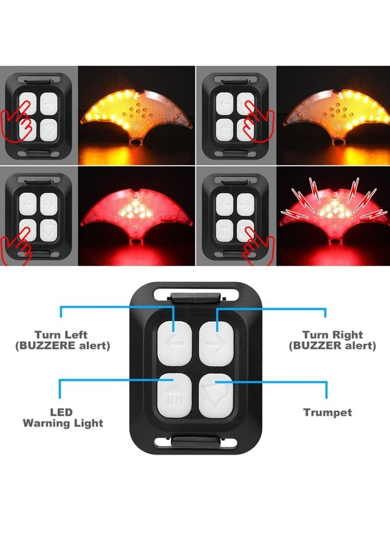 Y&D Bicycle Tail Light Set with Safety Turn Signal Light, Wireless Remote Control Mountain Bike Brake Warning USB Charging, 4 Modes, Waterproof for Night Riding  - Image 4