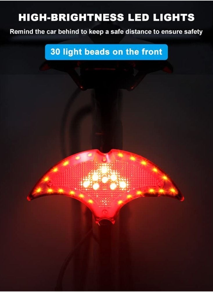 Y&D Bicycle Tail Light Set with Safety Turn Signal Light, Wireless Remote Control Mountain Bike Brake Warning USB Charging, 4 Modes, Waterproof for Night Riding  - Image 5