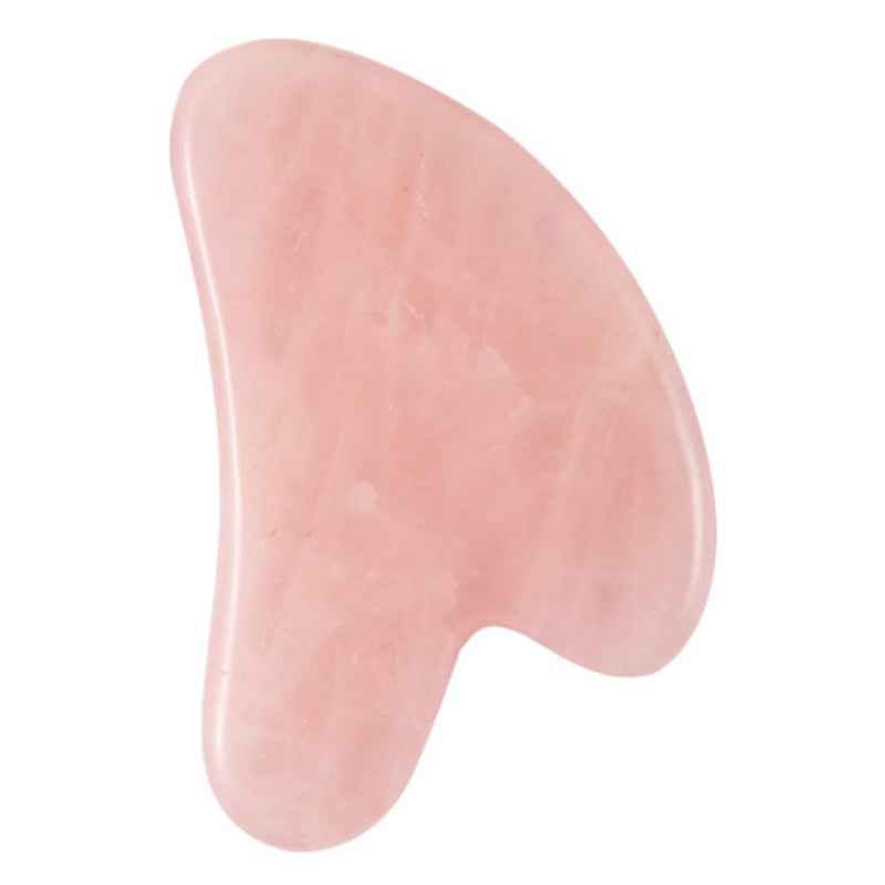 Loquat Natural Rose Quartz Stone Guasha Facial Face Neck Body Gua Sha Board Massager - Image 1