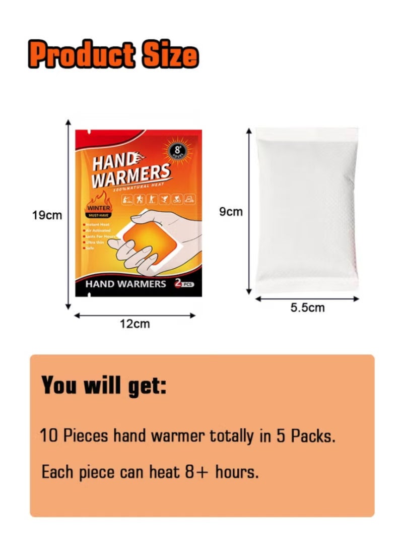 BOSART Air-Activated Disposable Hand Warmers, Unique Design Reacts with Air Creating a Safe and Long Lasting Hand Warmer, Disposable 10 Pair Pack, Orange - Image 3