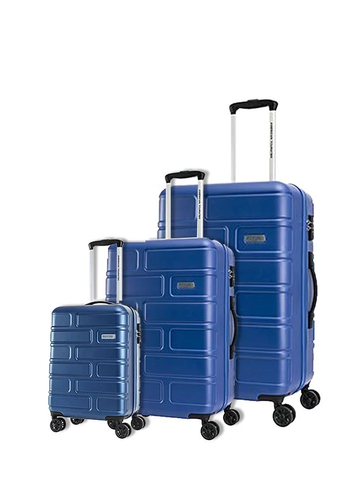 Bricklane 3pc Set (55/68/80 cm), 4 Spinner Wheels, Hard Top, Polycarbonate, Oxford Blue|Lightweight|Scratch & Impact Resistance|TSA Lock|Inner Mesh Zippered Pocket - 3 Years International Warranty