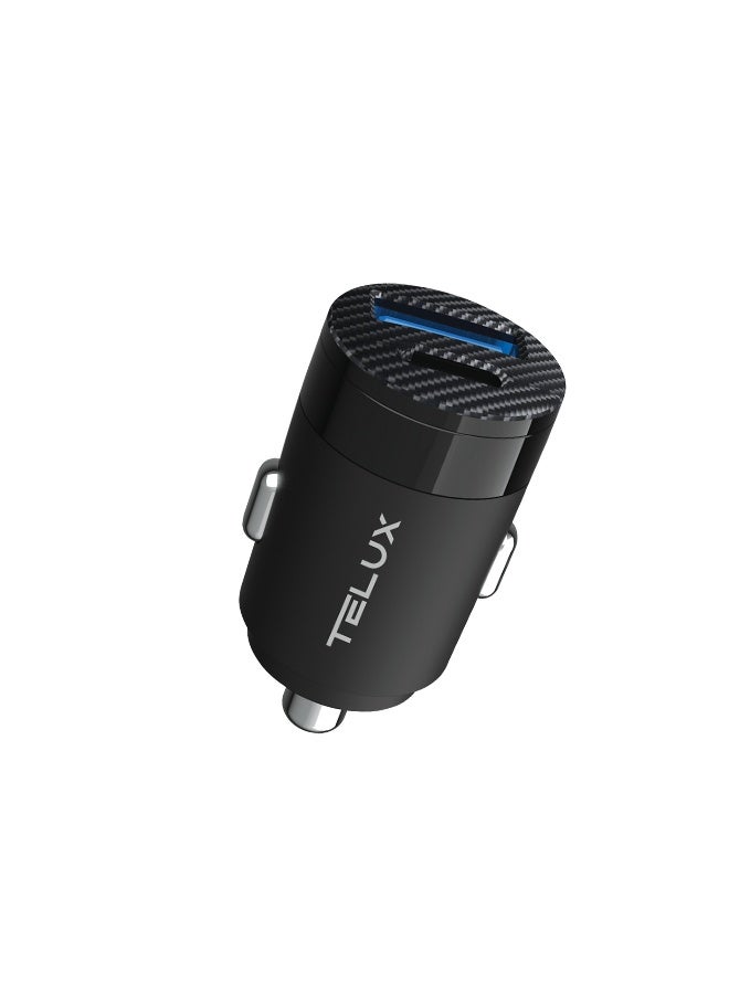 TELUX POWERGO 35W Fast Car Charger, Dual Port USB-C & USB-A, Compact Car Adapter, Charge 2 Devices, Universal Compatibility for iPhone, Samsung, Huawei, Xiaomi - Image 1
