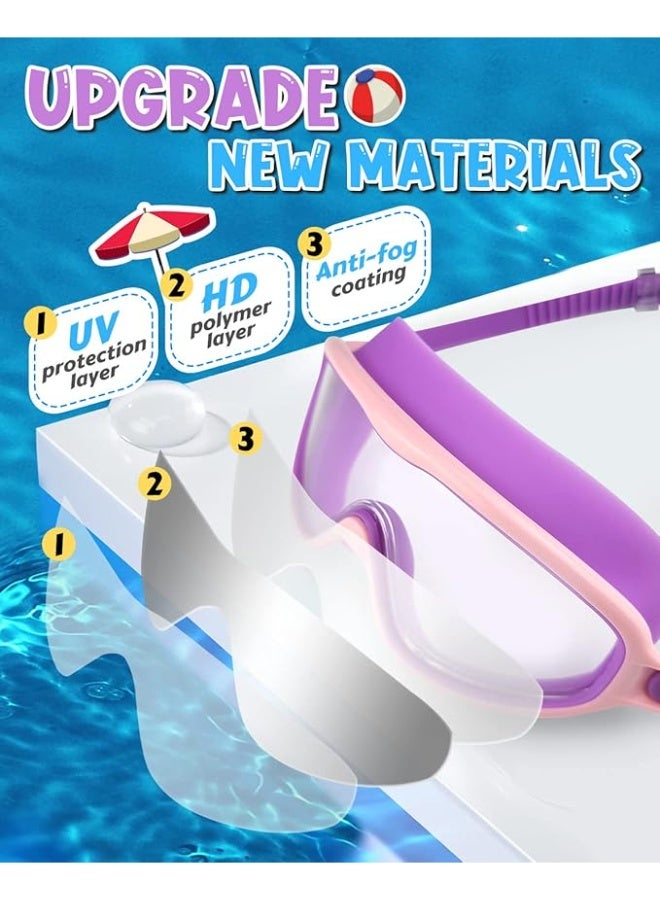ATRJSZ Goggles kids, Clip-On Swim Goggles, Anti Fog Kids Swim Goggles, No Leak Glasses, Waterproof UV Protection - Image 3