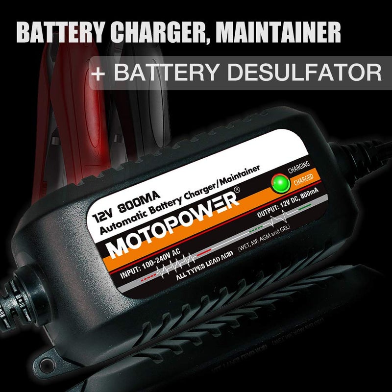 Motopower Mp00205C 12V 800Ma Automatic Battery Charger  Battery Maintainer  Trickle Charger  And Battery Desulfator - Image 2